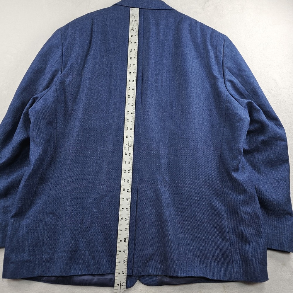 Ralph Lauren LRL Blazer Men's 52R Sport Coat Jacket Polyester Linen Blend Blue - Picture 12 of 12